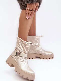 Dámské kozačky na masivní podrážce a plochém podpatku, Beige Werikse