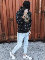 Pánská mikina s potiskem černá FashionStreet BX5324
