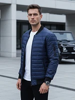 Pánská prošívaná bunda bomber navy blue FashionStreet TX4419