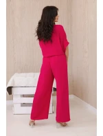 Souprava halenky a kalhot fuchsiové barvy