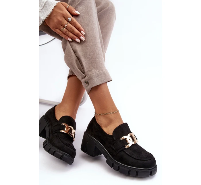 Dámské semišové polobotky s ozdobou černé model 21635771 - VINCEZA