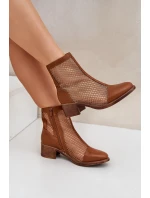 Síťované Dámské Boty Na Podpatku Hnědé Lithyia Síťované Dámské Boty Na Podpatku Hnědé Lithyia