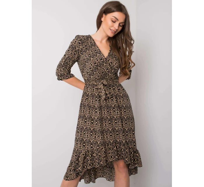 Šaty DHJ SK 13865 1.53P černá a béžová