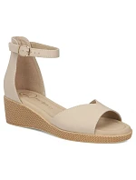Dámské kožené sandály na platformě béžové Filippo model 22150260