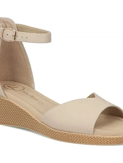 Dámské kožené sandály na platformě béžové Filippo model 22150260