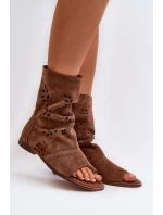 Zazoo Dámské Semišové Sandály S Na Zip Hnědé model 21652430 - Boto Zazoo Dámské Semišové Sandály S Na Zip Hnědé model 21652430 - Boto