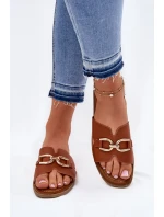 Dámské Plné Sandály S Dekorativním Detalem Hnědé model 21697826 - EVENTO Dámské Plné Sandály S Dekorativním Detalem Hnědé model 21697826 - EVENTO