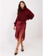 Spódnica MI SD model 21787890 bordowy - FPrice Spódnica MI SD model 21787890 bordowy - FPrice