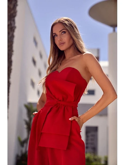 model 18003373 Kombinéza bez ramínek červená - Moe