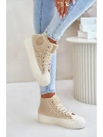 Zateplené Dámské Tenisky S Kožíškem Typu Beránek Big Star Béžové
