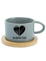 Personalizovaný keramický hrníček Makronka - dvě mapy jako srdce