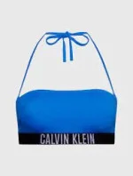 Dámská plavková podprsenka Bandeau KW0KW01966 C4X modrá-černá - Calvin Klein