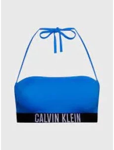 Dámská plavková podprsenka Bandeau KW0KW01966 C4X modrá-černá - Calvin Klein