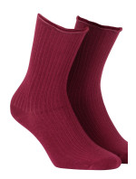 Netlačící dámské žebrované ponožky W.994