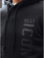 Pánská zateplená mikina s potiskem černá model 21992984 - Dstreet