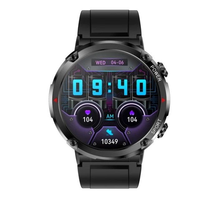 Chytré hodinky Gravity GT21-6 + červený silikonový řemínek