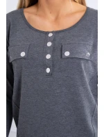 Sada s knoflíkovým výstřihem grafitová