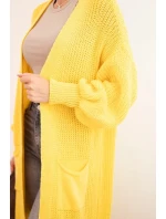 Svetr dlouhý kardigan tmavě žlutý