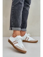 model 21684277 Kožené Nízké Sneakersy Dámské Béžové - Zazoo