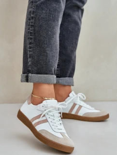 Zazoo N1068 Kožené Nízké Sneakersy Dámské Béžové