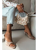 Dámské pantofle na podpatku Béžové model 22092036 - Boto