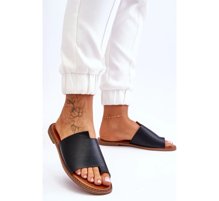 Dámské kožené žabky Černá Amite Dámské kožené žabky Černá Amite