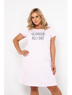 Glamour dámská košile s krátkým rukávem - světle růžová