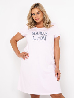 Glamour dámská košile s krátkým rukávem - světle růžová