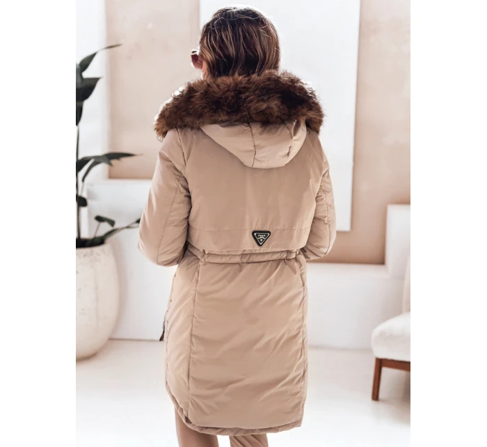 Dámská zimní bunda parka s kapucí, velbloudí barva Dstreet model 21991270 - FashionStreet