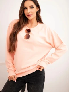 Dámská mikina z  materiálu s kulatým výstřihem bílá model 21718757 - K-Fashion