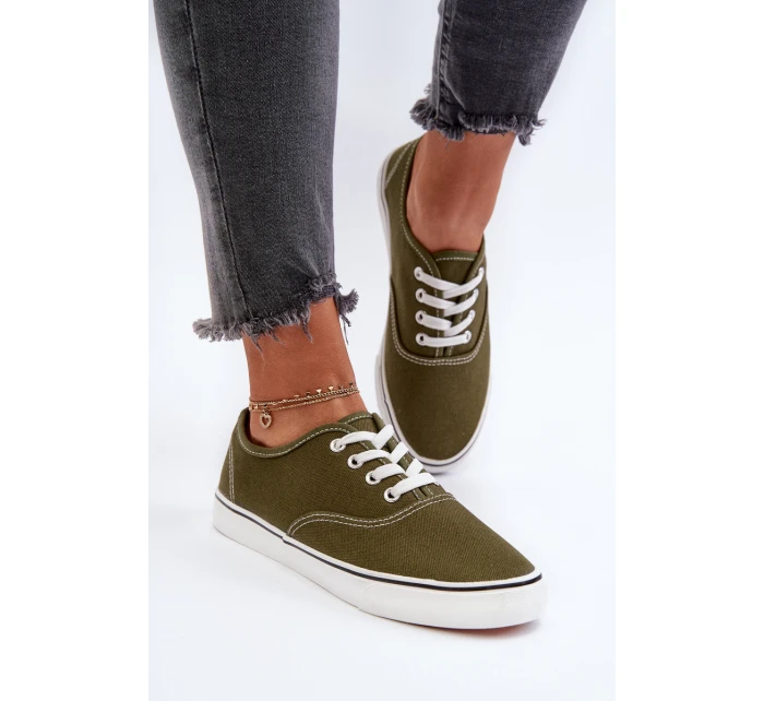 Dámské klasické tmavě zelené tenisky Olvali Dámské klasické tmavě zelené tenisky Olvali