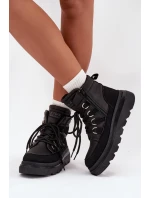 Dámské Botky Trapery Na Platformě Černé model 21707107 - Boto Dámské Botky Trapery Na Platformě Černé model 21707107 - Boto