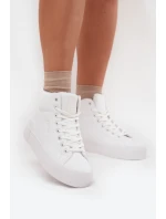 Dámské zateplené tenisky na platformě Big Star – bílé Dámské zateplené tenisky na platformě Big Star – bílé