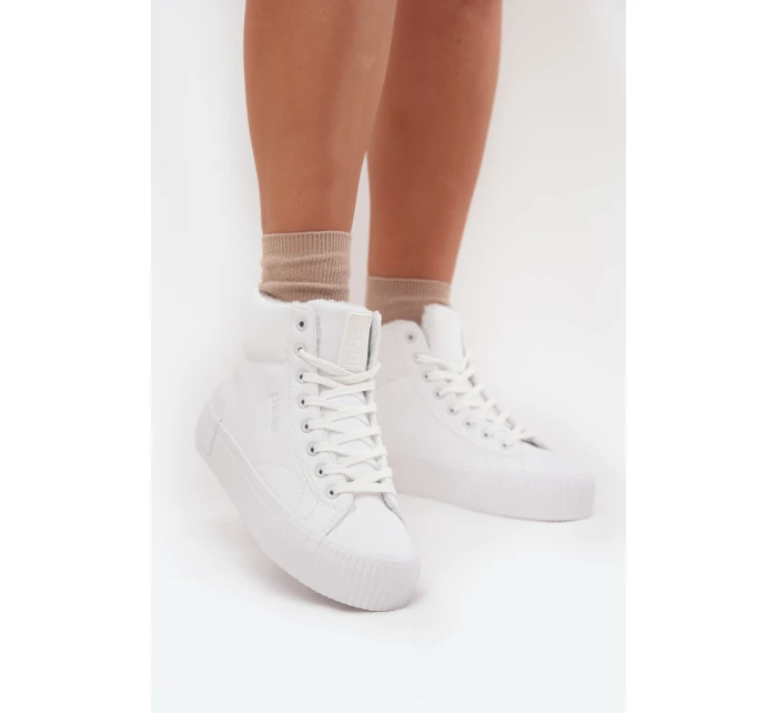 Dámské zateplené tenisky na platformě Big Star – bílé Dámské zateplené tenisky na platformě Big Star – bílé