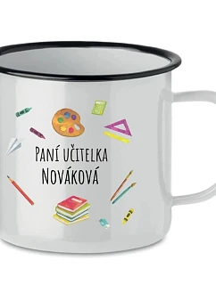 Personalizovaný retro plecháček pro paní učitelku/pana učitele (pomůcky)