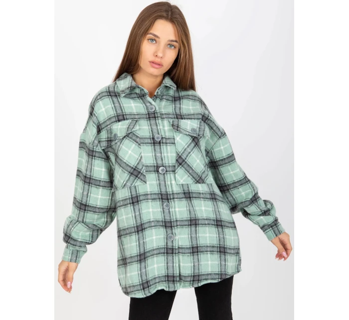 Dámská košile DN KS 3967.92 Mintová s černou - FPrice