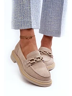 Dámské semišové mokasíny model 22128477 béžové - S.Barski