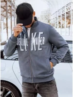 Pánská tmavě šedá mikina na zip s potiskem FashionStreet BX5409 Pánská tmavě šedá mikina na zip s potiskem FashionStreet BX5409