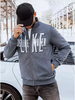 Pánská tmavě šedá mikina na zip s potiskem FashionStreet BX5409