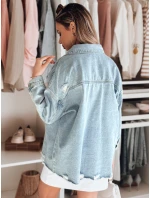 Dámská oversize džínová bunda modrá model 21988207 - Dstreet