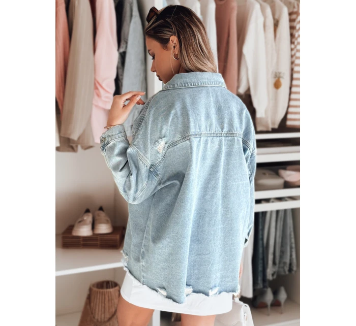 Dámská oversize džínová bunda modrá model 21988207 - Dstreet