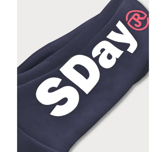 Tmavě modrá sportovní dámská mikina s lampasy (26015) Tmavě modrá sportovní dámská mikina s lampasy (26015)