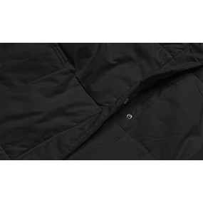 Dlouhá černá dámská zimní bunda (AG3-3031)