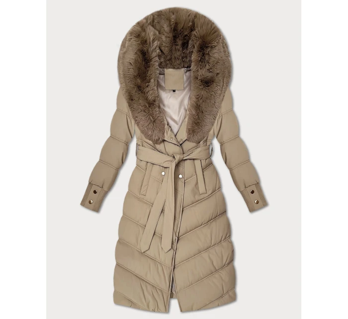Béžová zimní bunda s kožešinovým límcem S'west (R8500-12) Béžová zimní bunda s kožešinovým límcem S'west (R8500-12)