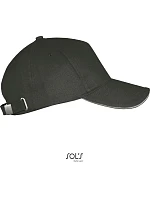 SOL'S Long Beach 5 panelová sandwich kšiltovka 25.0594 dark grey/light grey