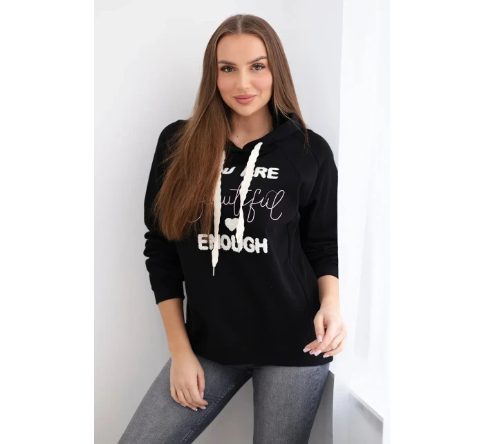 Bavlněná mikina s kapucí černý