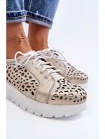 Kožené Polobotky Na Platformě Bežové model 21646202 - Zazoo Kožené Polobotky Na Platformě Bežové model 21646202 - Zazoo