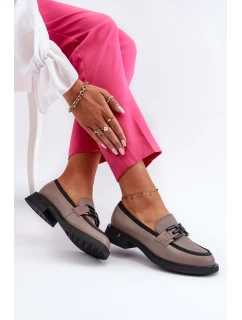 Elegantní dámské kožené mokasíny tmavě béžové Triana