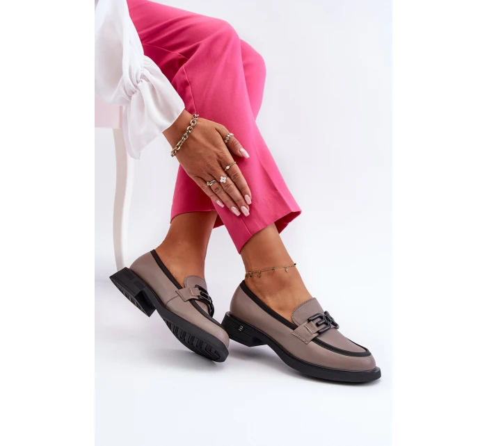 Elegantní dámské kožené mokasíny tmavě béžové Triana Elegantní dámské kožené mokasíny tmavě béžové Triana