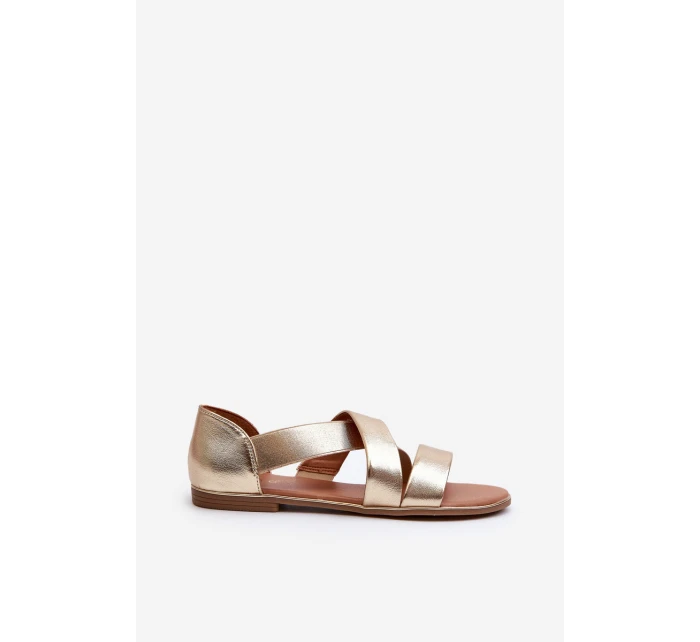 Kožené sandály se šněrováním Zlatá model 21657952 - EVENTO Kožené sandály se šněrováním Zlatá model 21657952 - EVENTO
